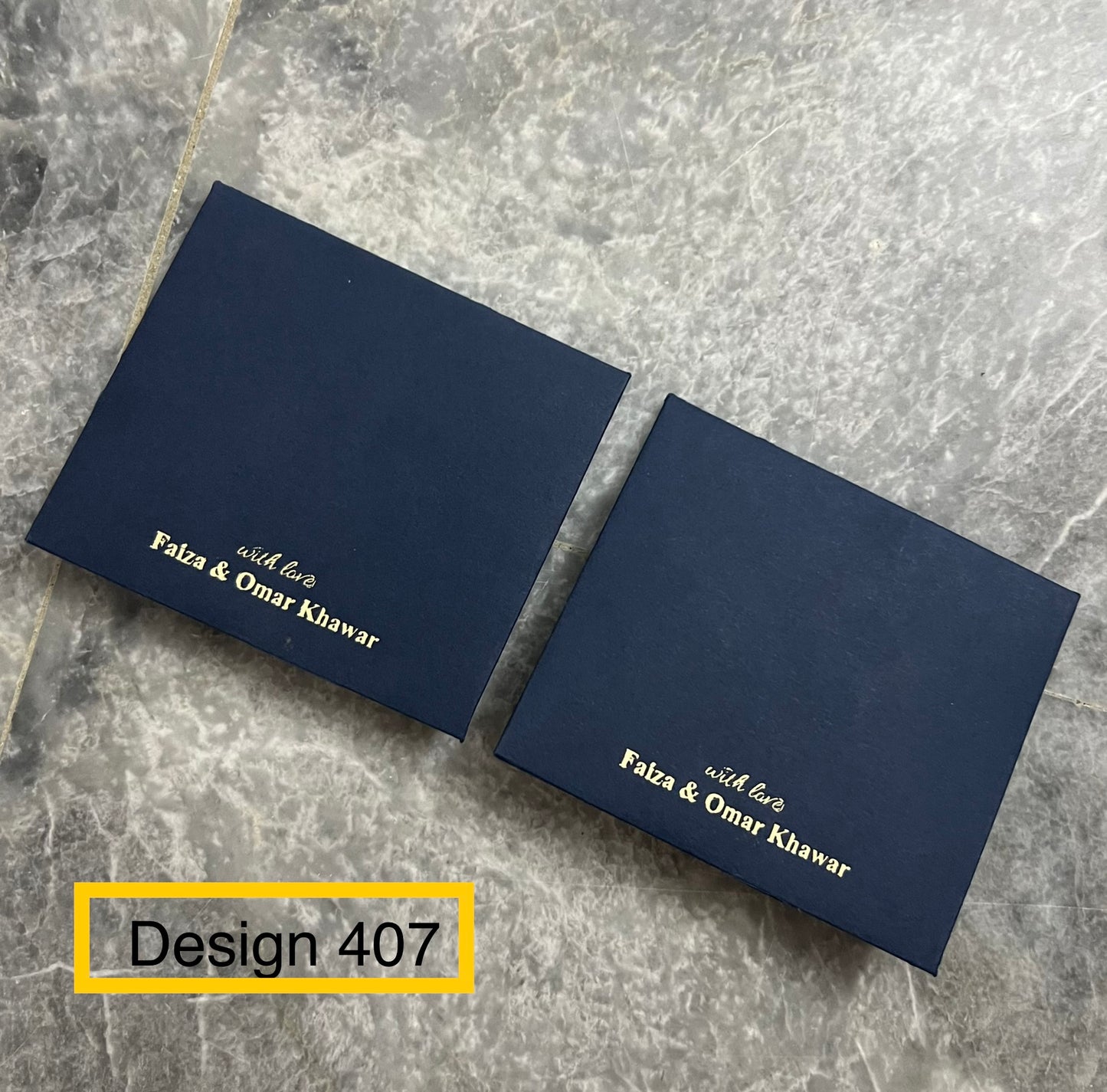 Dark blue foil Envelope Design 407-s
