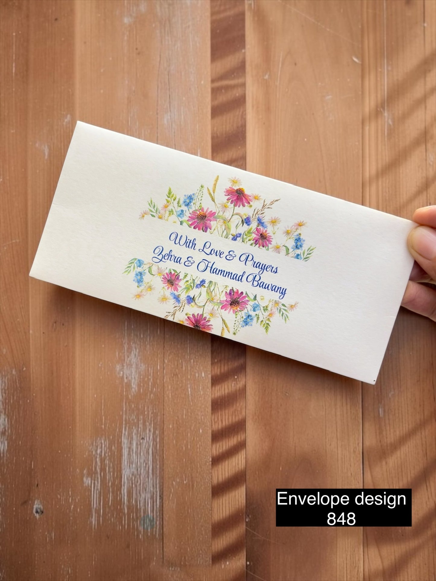 Floral Money Envelope Design 848 – 7x3 Inch