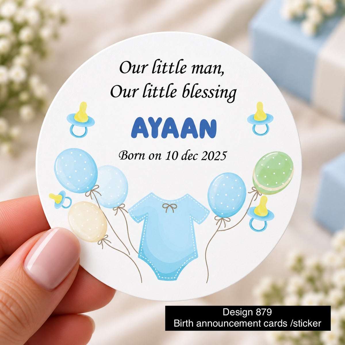 Birth Annoucement sticker / Card 879