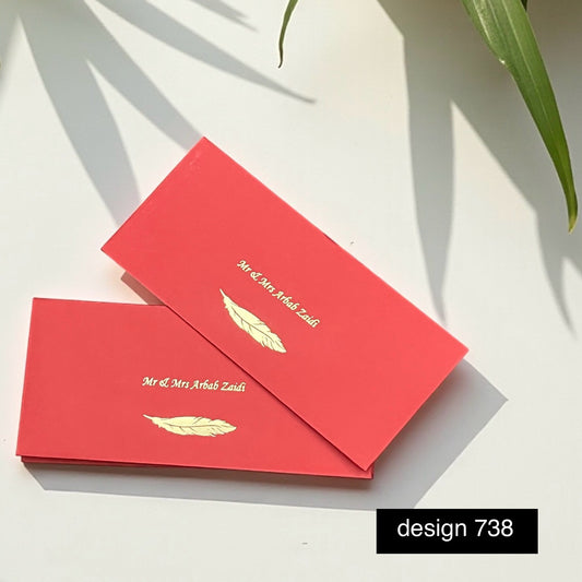 Red Envelope with golden foil design 738