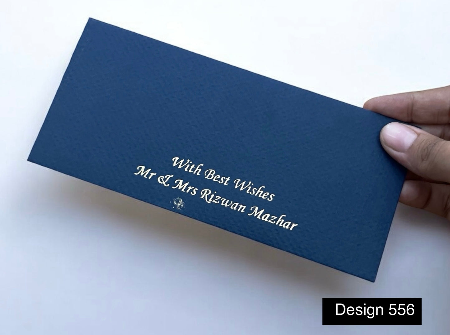 Dark blue foil Envelope Design 556