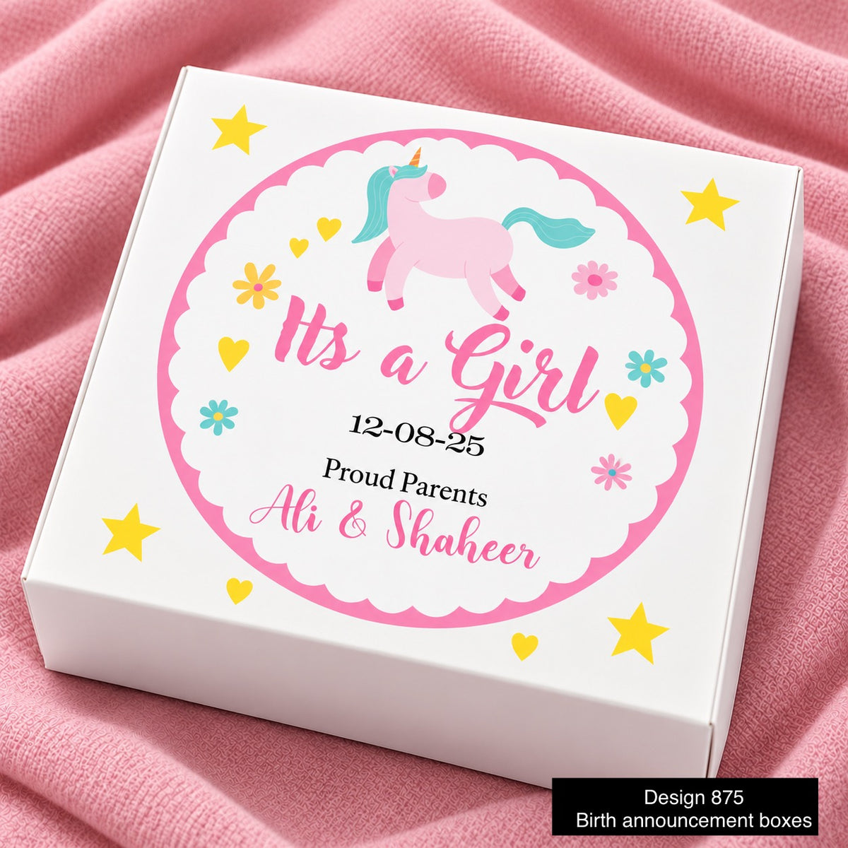 Baby Girl Birth Announcement Boxes 875