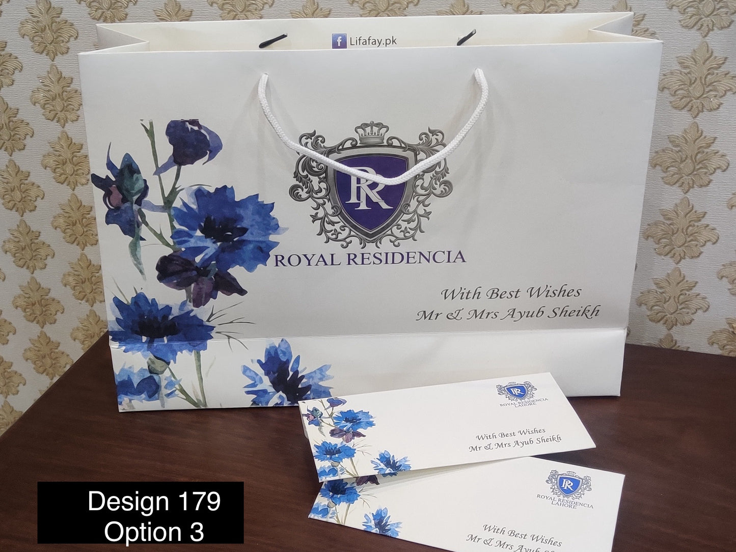 Blue flower Gift bag design 179