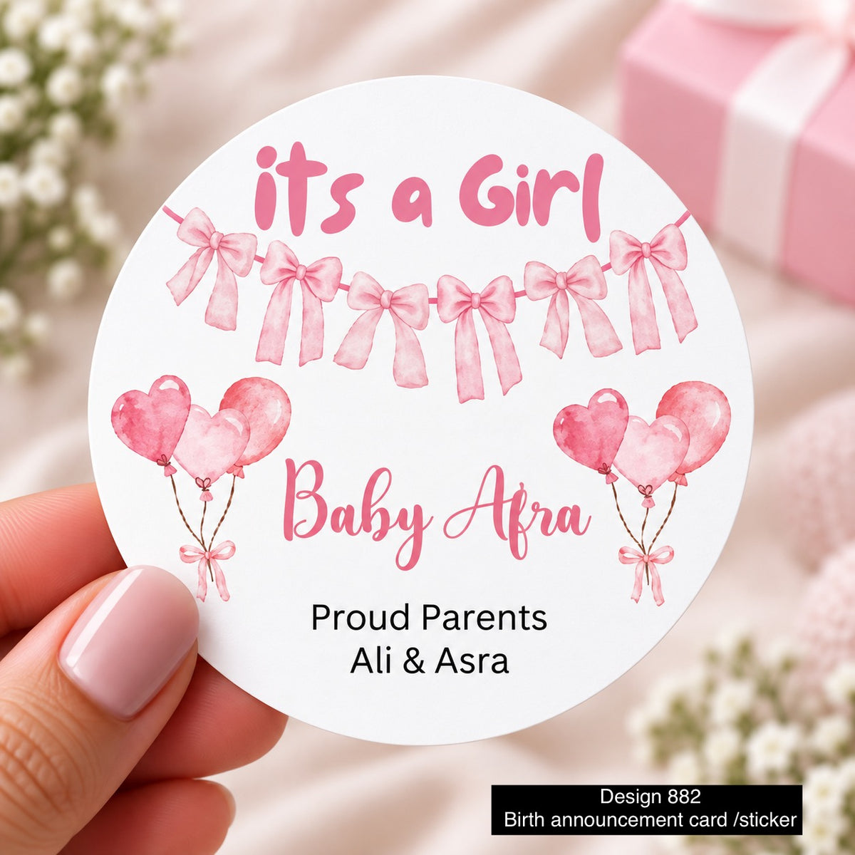 Birth Annoucement sticker / Card 882