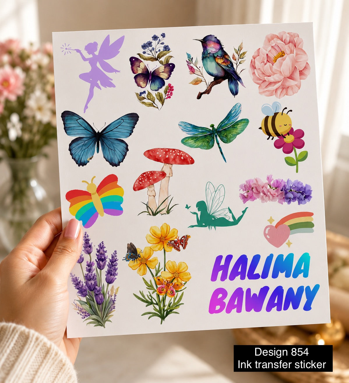 Butterfly theme ink Transfer Sticker 3D design 854