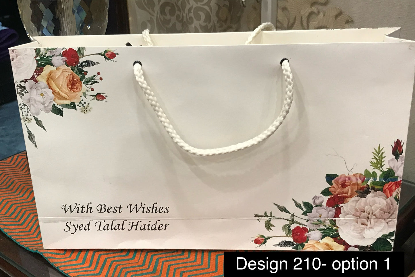 Colorful flower both side gift bag design 210