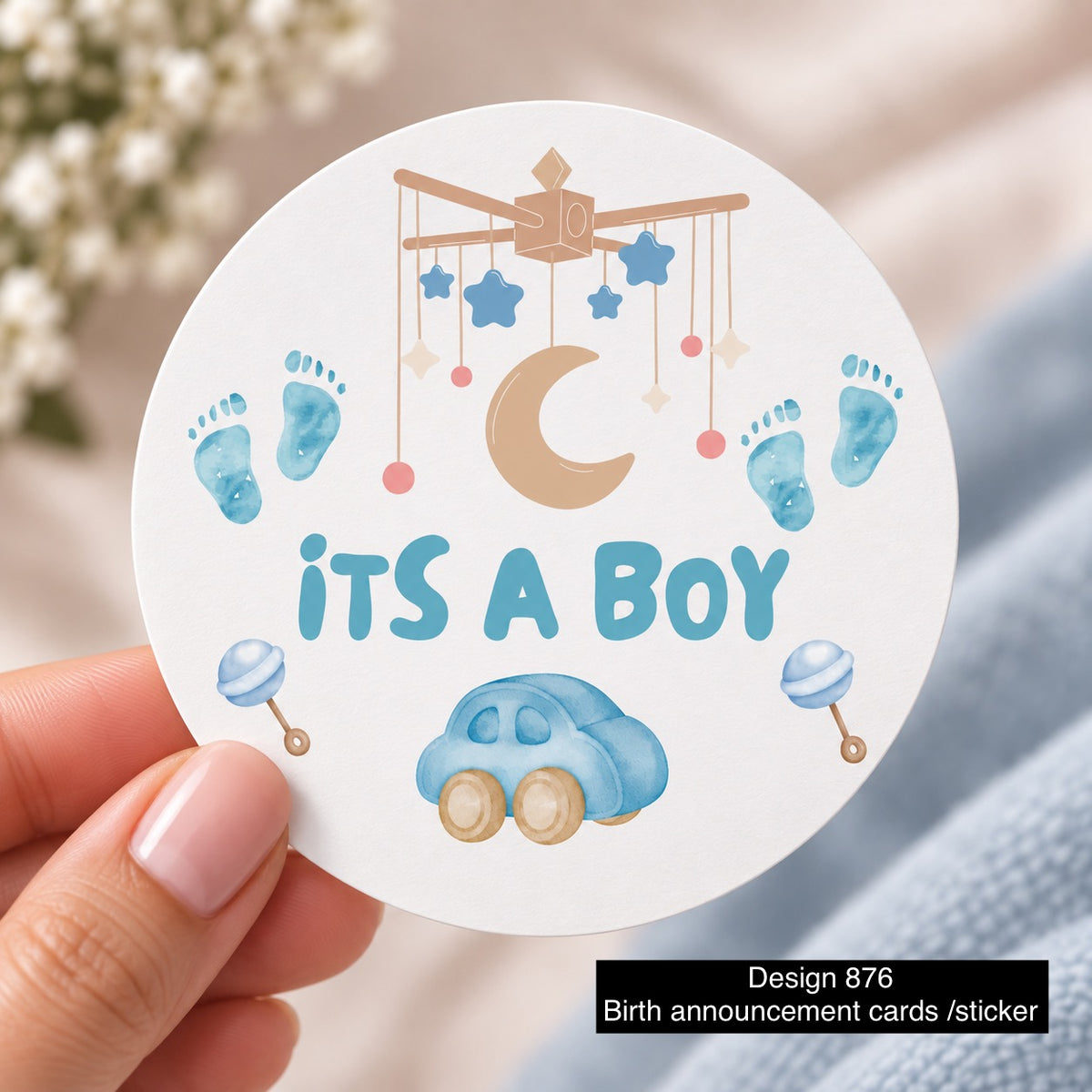 Birth Annoucement sticker / Card 876