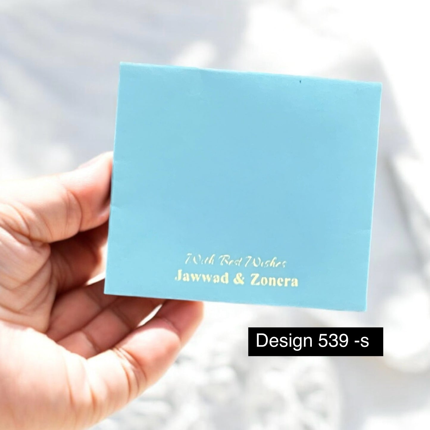 Light blue /sky blue foil Envelope Design 539-s