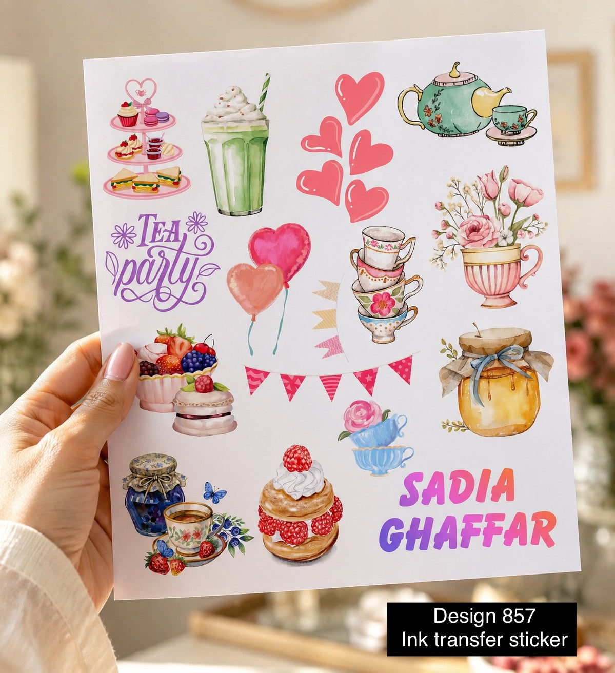 Cupcake theme Ink Transfer Sticker 3D design 857