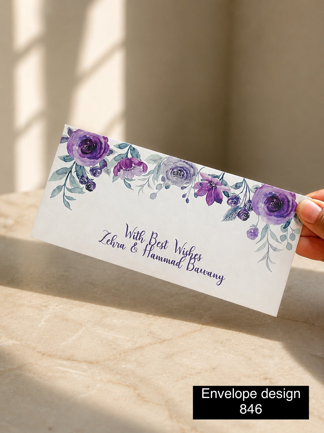 Floral Money Envelope Design 846 – 7x3 Inch