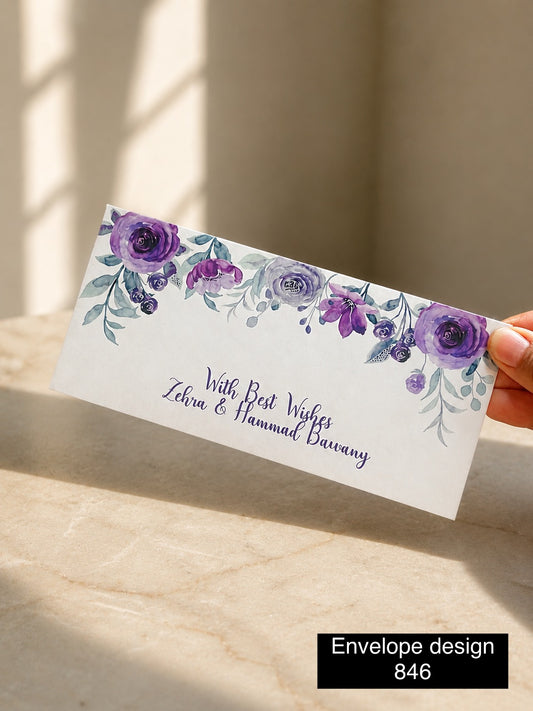 Floral Money Envelope Design 846 – 7x3 Inch