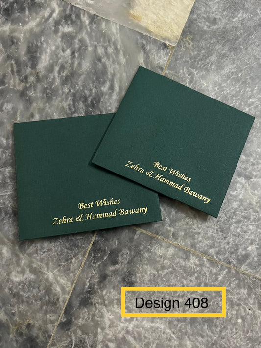 Dark green foil Envelope Design 408