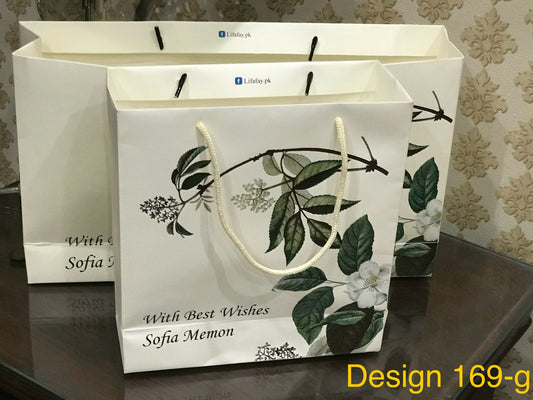 Green leaves Gift bag design 169