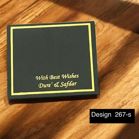 Black small foil Envelope with golden border Design 267-s