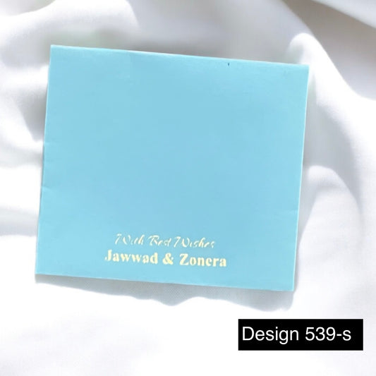 Light blue /sky blue foil Envelope Design 539-s