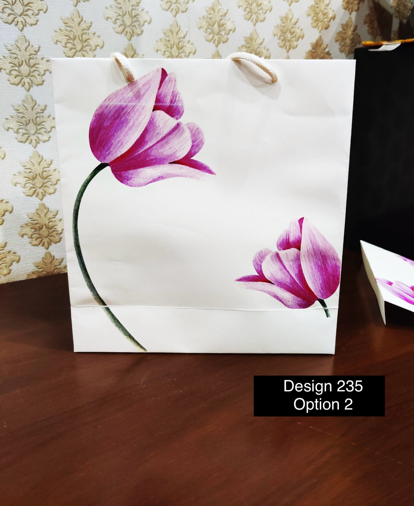 Pink Lilly flower Gift bag design 235