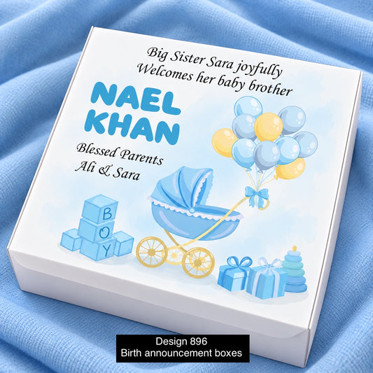 Baby boy Birth Announcement Box 896