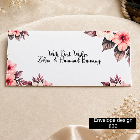 Floral Money Envelope Design 836– 7x3 Inch