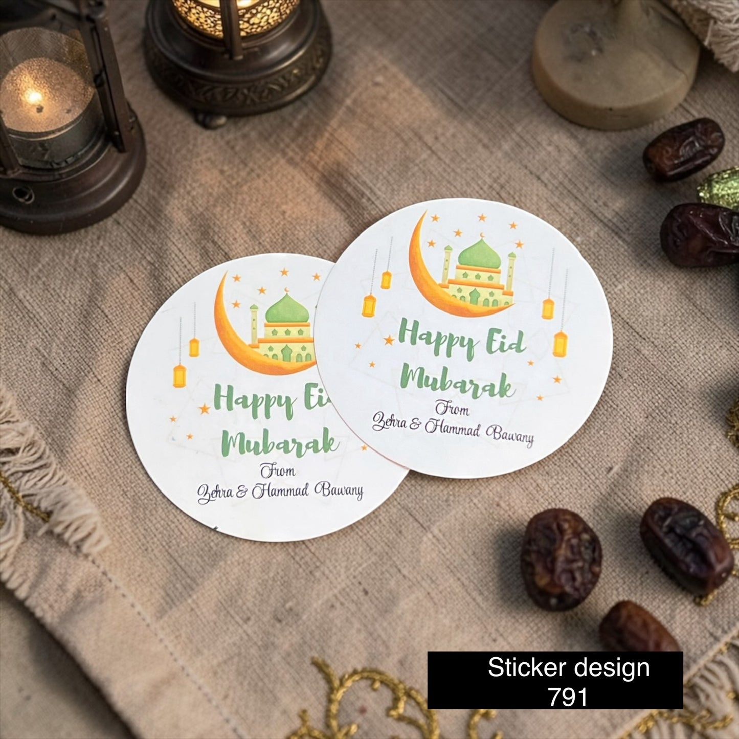 Round sticker / Eid Mubarak /bakra eid / sticker  design 791