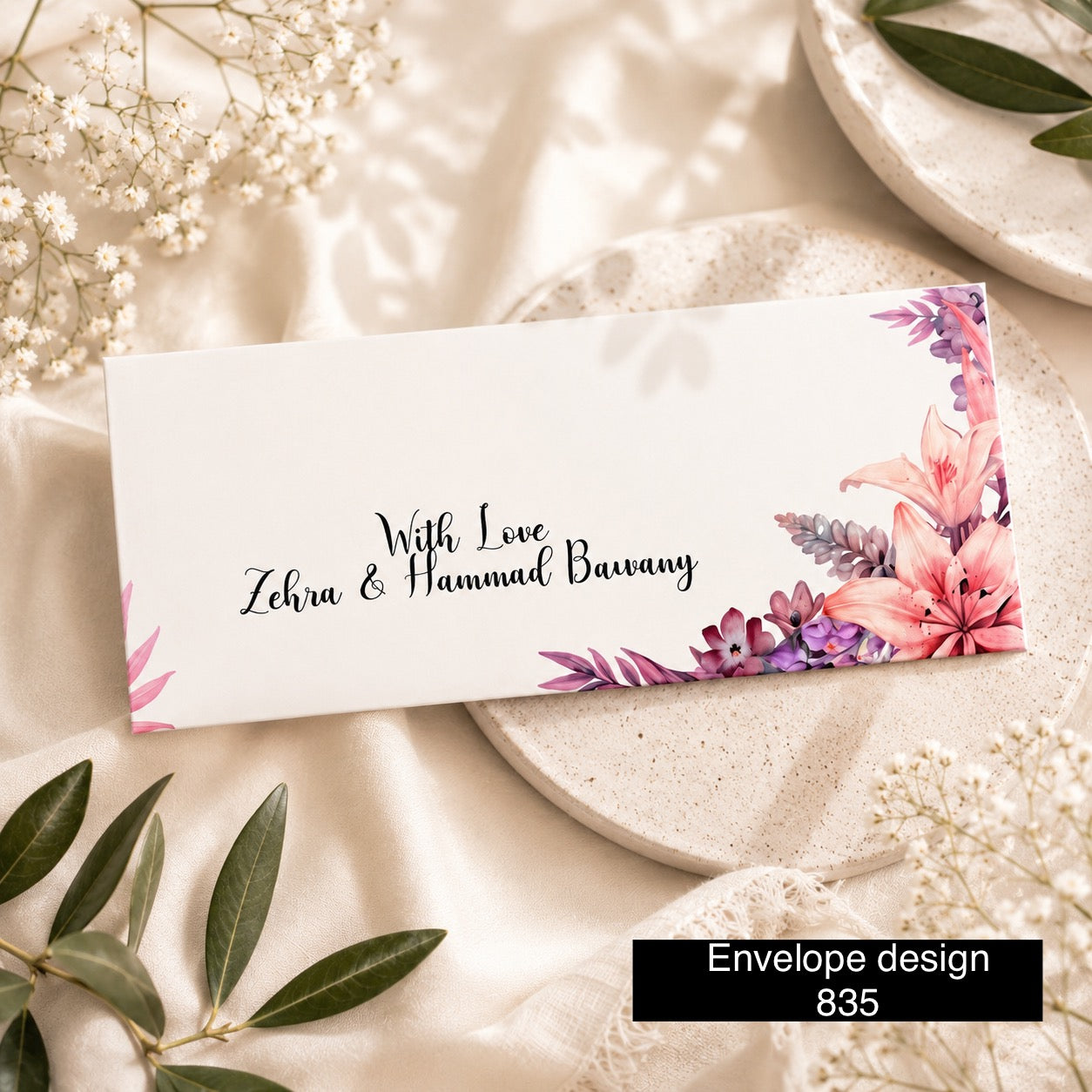 Floral Money Envelope Design 835– 7x3 Inch (Copy)