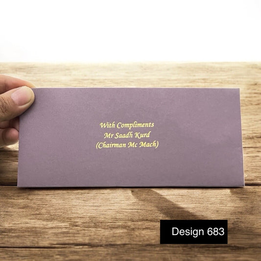 Purple foil  Envelope Design 683