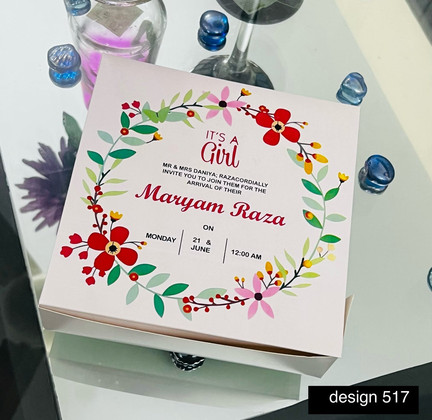 Birth Announcement Boxes -design 517