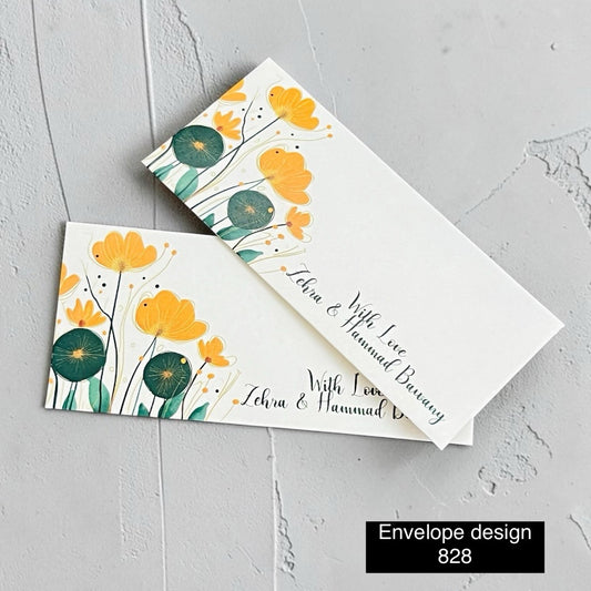 Floral Money Envelope Design 828 – 7x3 Inch