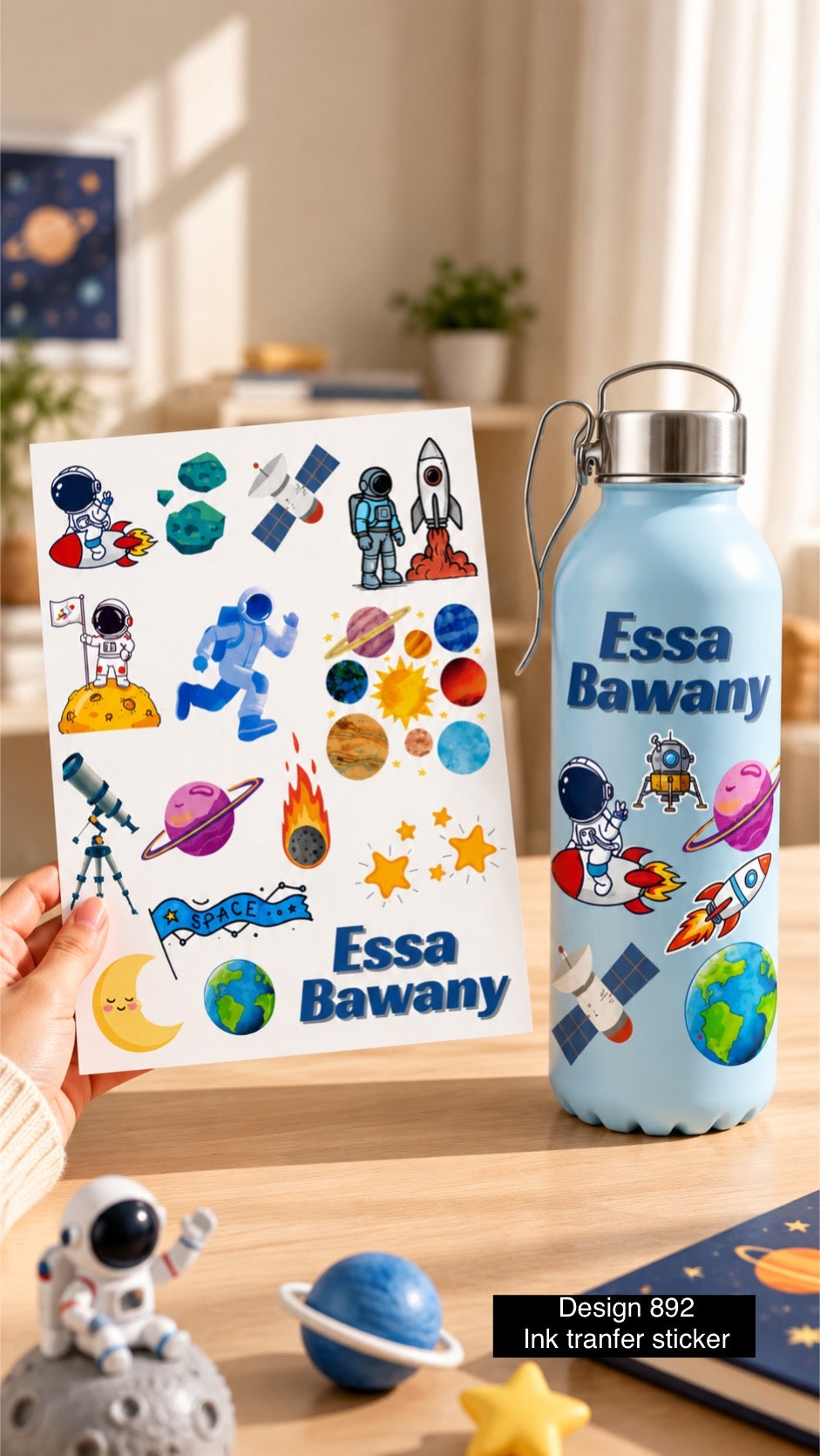 Space theme Ink Transfer Sticker 3D design 892