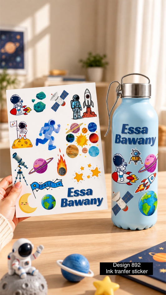 Space theme Ink Transfer Sticker 3D design 892