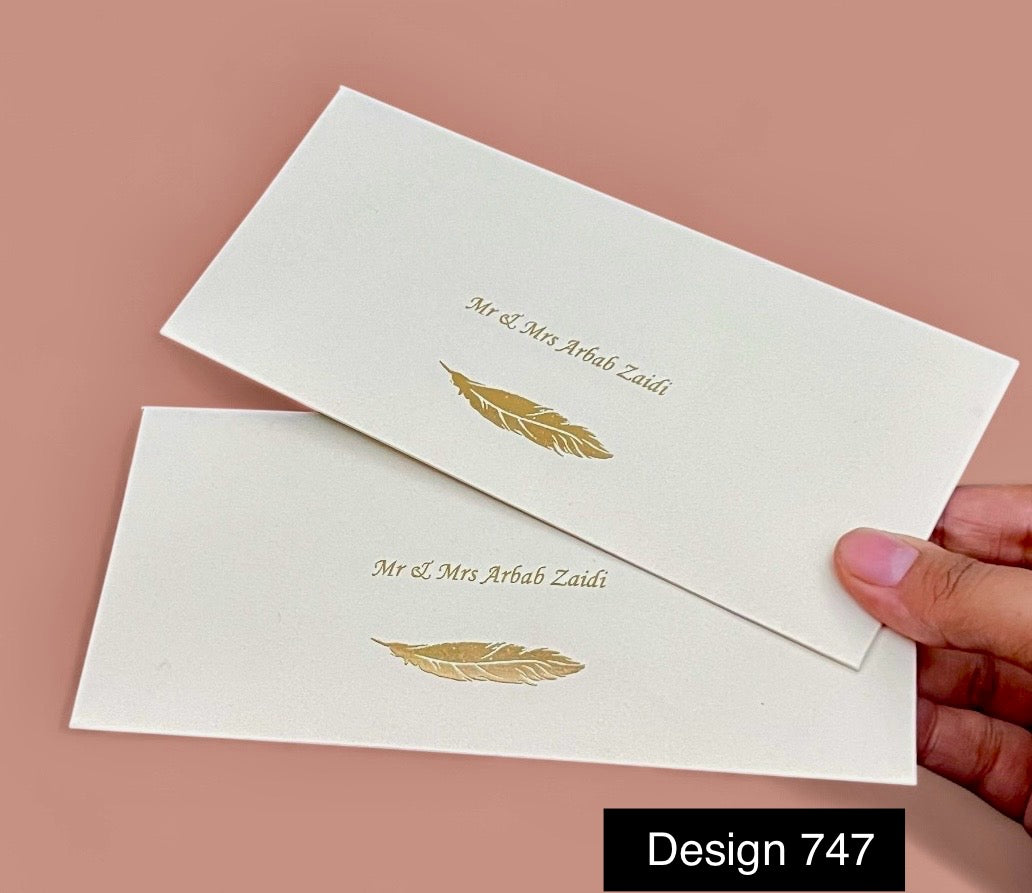 Offwhite Envelope with golden foil design 747