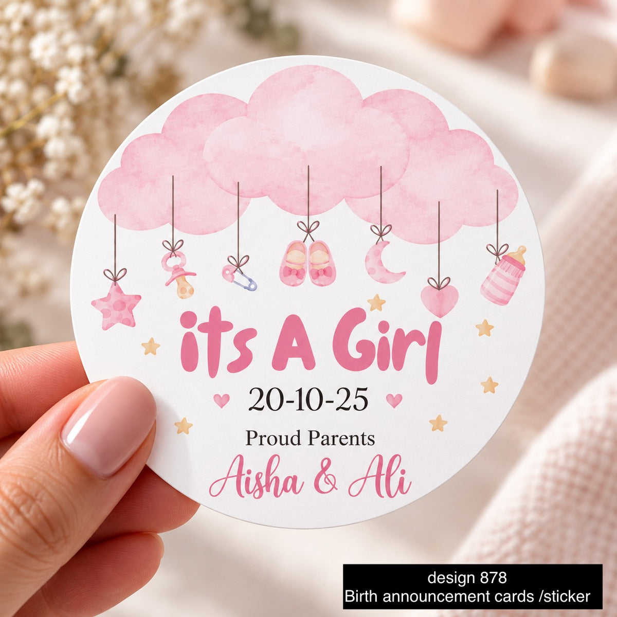 Birth Annoucement sticker / Card 878