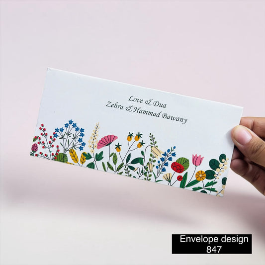 Floral Money Envelope Design 847 – 7x3 Inch