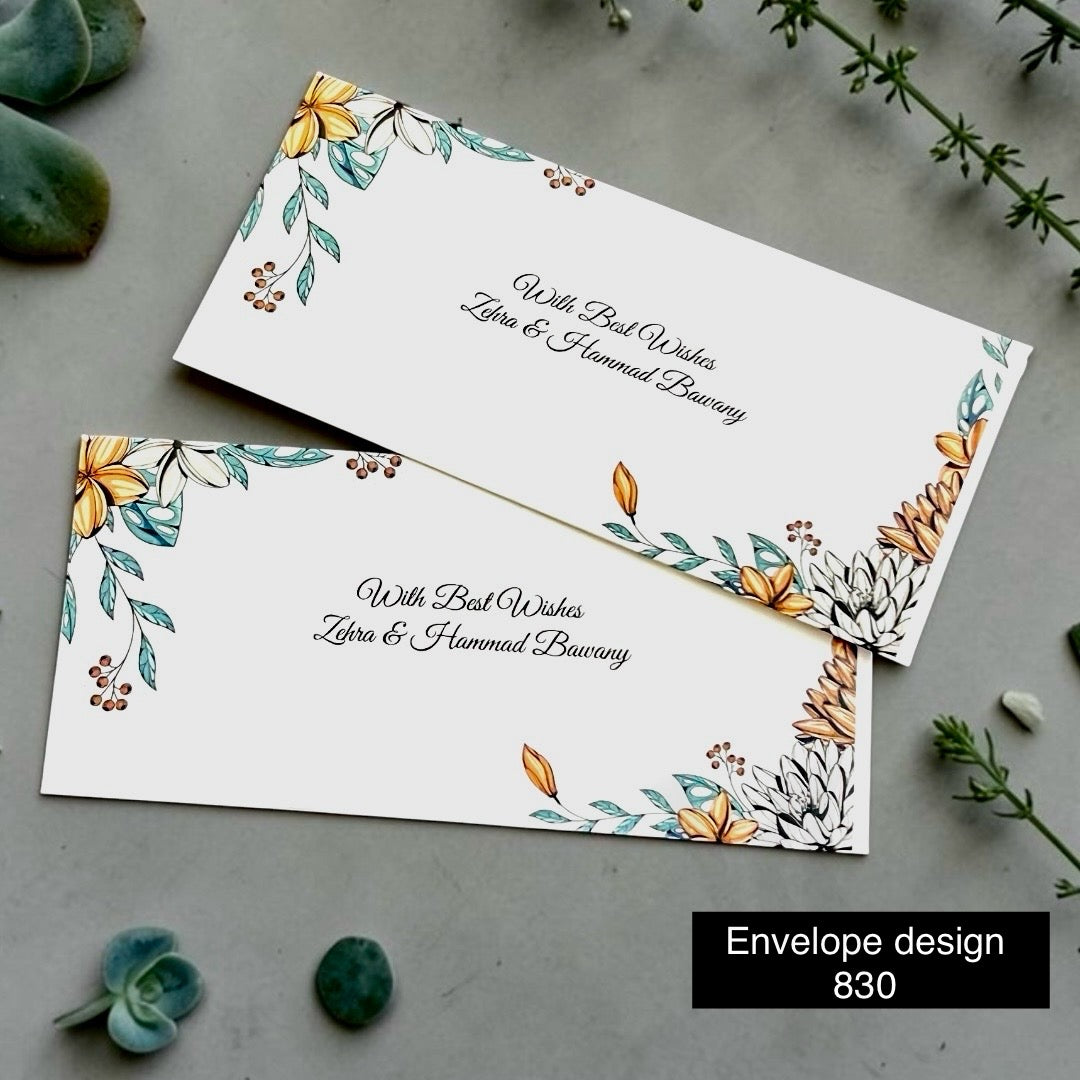 Floral Money Envelope Design 830– 7x3 Inch (Copy)