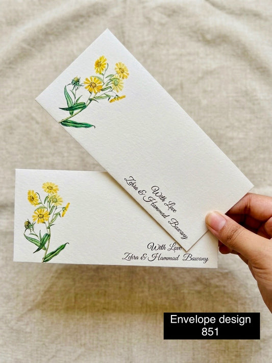 Floral Money Envelope Design 851– 7x3 Inch