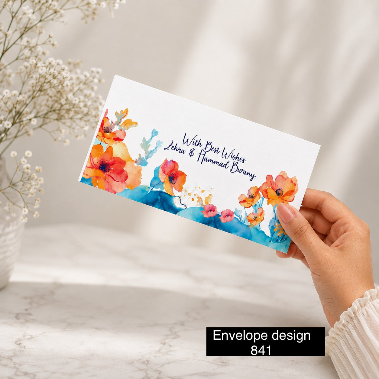 Floral Money Envelope Design 841 7x3 Inch (Copy)