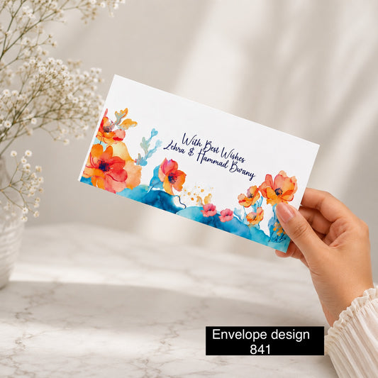 Floral Money Envelope Design 841 7x3 Inch (Copy)