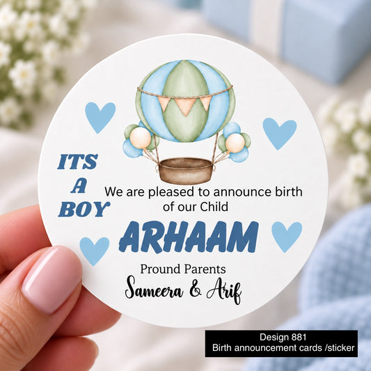 Birth Annoucement sticker / Card 881