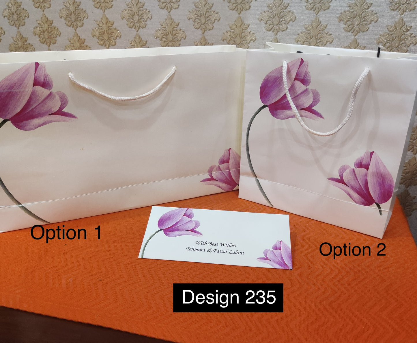 Pink Lilly flower Gift bag design 235.