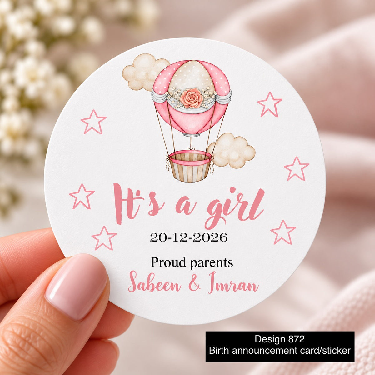 Birth Annoucement sticker / Cards design 872