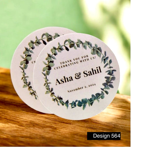 Round sticker / Nikkah tag card design 554