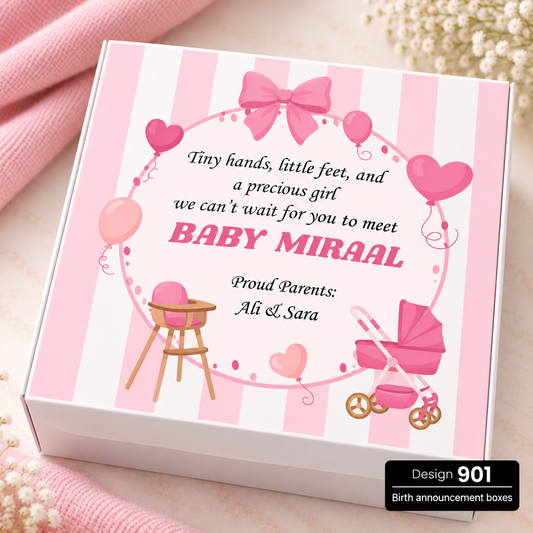 Baby boy Birth Announcement Box 901