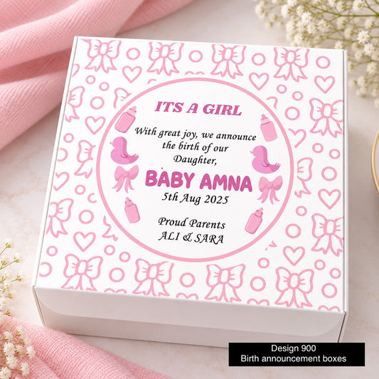 Baby boy Birth Announcement Box 900