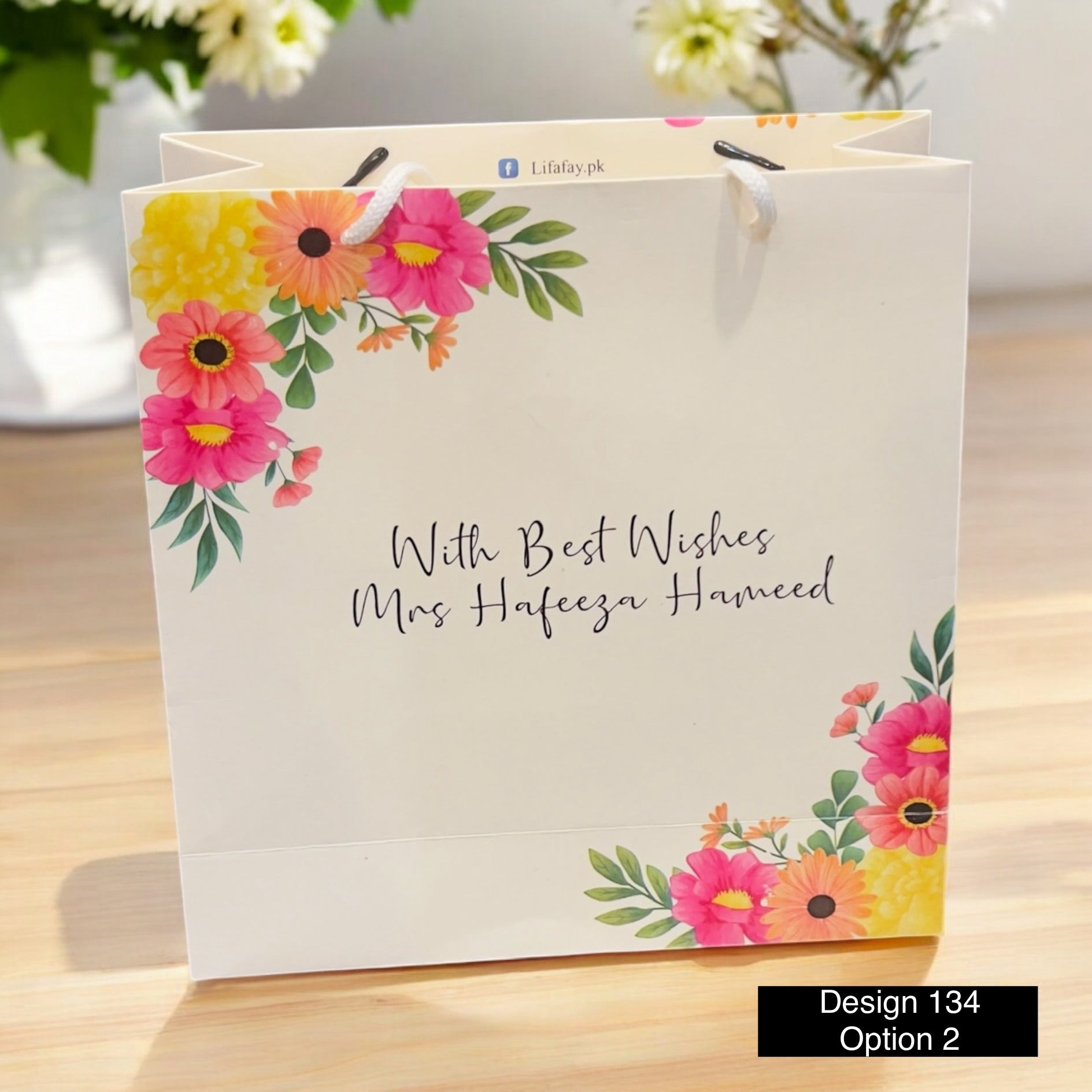 Pink Flower Floral Gift Bag Design 134 – Lifafay.pk